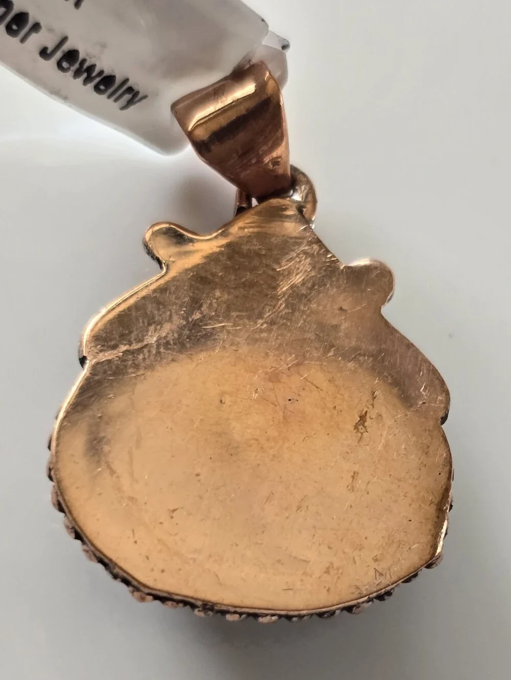 Tibetan Turquoise Pendant In Copper, Southwestern